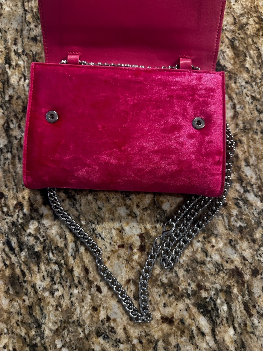 Kurt Geiger London Small Shoreditch Bow clutch in pink velvet. - Picture 12 of 16